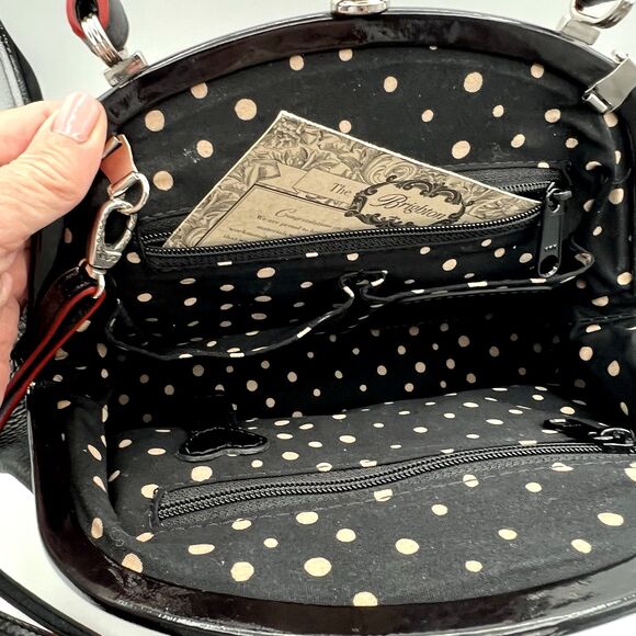 City Block Collection Brighton Black Leather Python Frame Purse Shoulder Strap - Picture 16 of 16